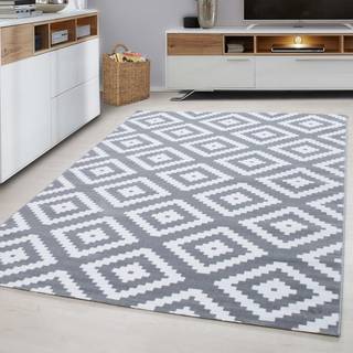 Plus Kortluvet tæppe Geometrisk - Grå - 120x170