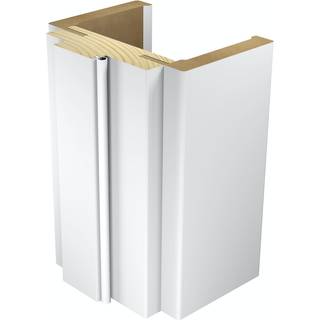 Glat gerigt 19x92 mm. til flex +karm hvid omviklet NCS S0505-Y, skåret i gering.