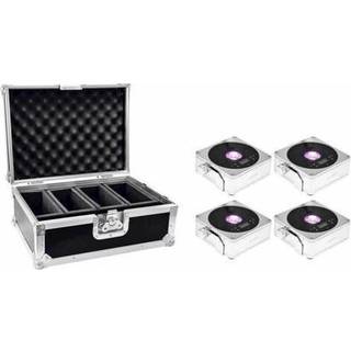 Eurolite Set 4x AKKU IP Flat Light 1 chrome + Case TILBUD NU