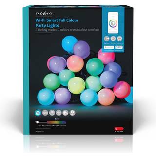 Nedis SmartLife Dekorative Lys | Party Lights | Wi-Fi | Hvid / RGB | 20 LED's | 10 m | Android | Pærediameter: 50 mm