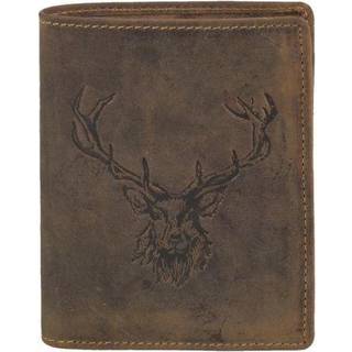 Geldbörse Leder 9x12cm mit Hirsch "Vintage Hunting" antikbraun 1701-RS-25 | Greenburry.de