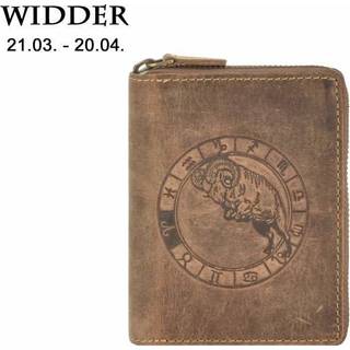 Reißverschluss Geldbörse 10x12cm Widder "Vintage" antikbraun 821A | Greenburry.de