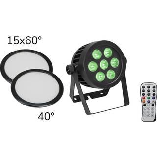 Eurolite Set LED IP PAR 7x8W QCL Spot + 2x Diffuser Cover (15x60° and 40°)