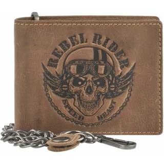 Geldbörse Leder 12x10cm mit Kette Rebel Rider "Vintage" antikbraun 1796-RR-25 | Greenburry.de