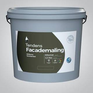 Tendens facademaling silkemat 10 4.5 liter - hvid (På lager i varehus)