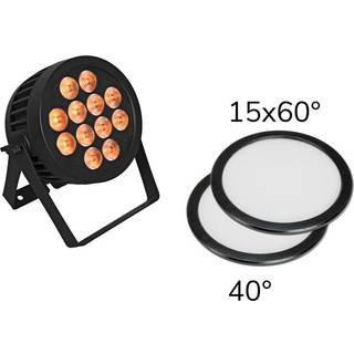 Eurolite Set LED IP PAR 12x8W QCL Spot + 2x Diffuser cover (15x60° and 40°)