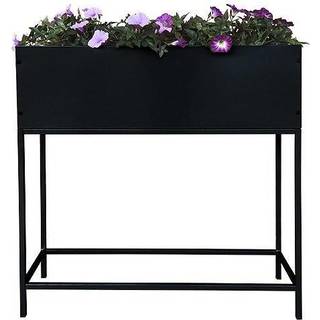 Blomsterkasse Easy sort stål 80 x 80 x 24 cm