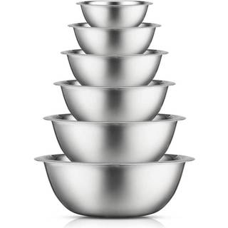 JoyJolt r?resk?l i rustfrit st?l S?t med 6 r?resk?le (sort). 5qt stor blandesk?l til 0,5qt lille metalsk?l. K?kken Madlavning og Opbevaring Indle