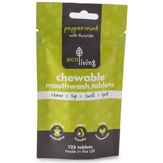EcoLiving Mundskyl Tabletter Refill Peppermint Fluor