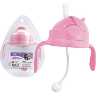 Anpei 3-i-1 Straw Sippy Cup-konverteringss?t til Comotomo babyflaske 5 ounce og 8 ounce (v?gtet halmrosa)