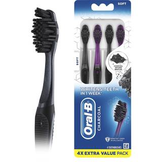 Oral-B trækul tandbørster blød 4ct