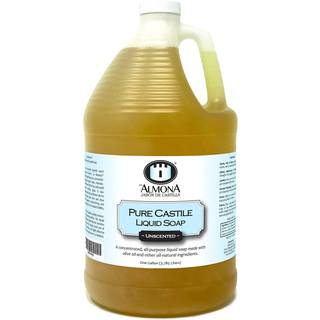 La Almona - Pure Castilla Liquid Soap Unscented 1 Gallon - Multipurpose: Hands Face Body Vaskeri og mere - For følsom hud All -Natural Ingredient