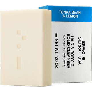 Bravo Sierra Body & Hair All -in -One Soap Bar - Tonka Bean & Lemon 7 Oz - Coconut Shea Sm?r og havre mel til bl?d hud og sundt h?r