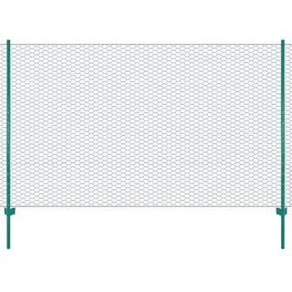 trådhegn med stolper 25 x 2 m stål grøn