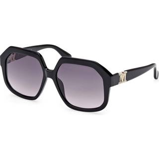 Max Mara Kvinde MM0056 EMME12 01B Solbriller Acetat Sort Grå Firkantet Normal Skygge
