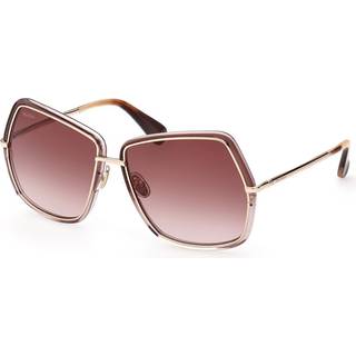 Max Mara Kvinde MM0054 ELSA3 28F Solbriller Metal Guld Brun Geometrisk Normal Skygge