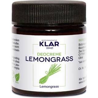 Klar Seifen Deodorant Creme, Citrongræs, 30 ml.