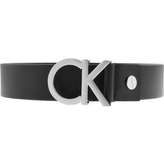 Leather Logo Belt - Black - 75 cm