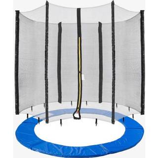 Arebos® Trampolinkant + net 244 cm , Set Edge Cover Blue & Net til 6 stænger & Trampolin Ø 244cm - Vejrbestandig