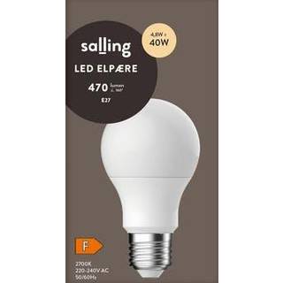 Salling LED kronepære 4,8W - varmt hvidt lys