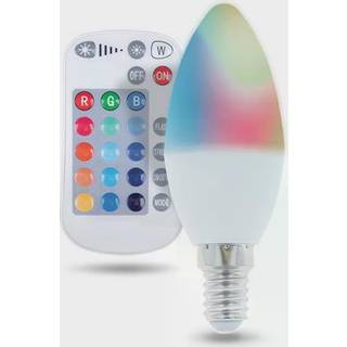 Fjernstyret LED-lampe med RGB, E14, C37, 5W