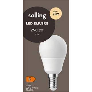 Salling LED kronepære 2,9W - varmt hvidt lys (På lager i varehus)