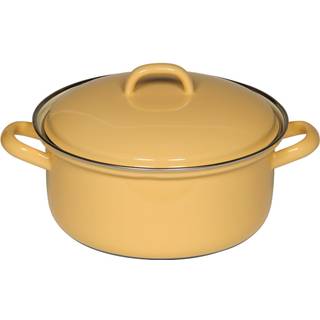 Riess Classic Pastell Kasserolle 20 cm / 2,0 L goldgelb - Emaille - Gelb