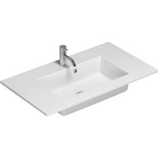 Scanbad Delta Micca håndvask 80 cm solid surface hvid
