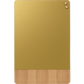 60 x 80 cm. Mat glas guld/Egefiner Magnetisk tavle