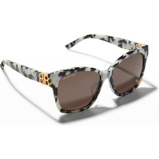 Balenciaga BB0102SA Asian Fit 007 57 Solbriller Kvinder Tortoiseshell - Tortoise - 57mm