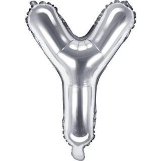 1 stk. Folieballon Bogstav Y sølv 35 cm – Perfekt til festlig dekoration