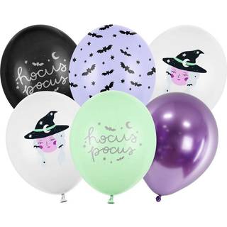 6 stk. Hokus Pokus Latexballoner 30 cm mixfarver – Magisk Heksedesign til Fest