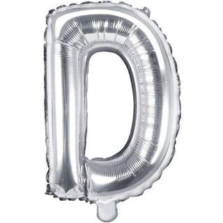 1 stk. Folieballon Bogstav D Sølv 35 cm - Perfekt til Festlig Dekoration