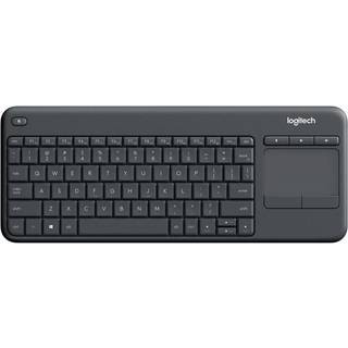 Logitech K400 Plus Ergonomic Wireless Touch - Tastatur - Tjekkisk - Sort