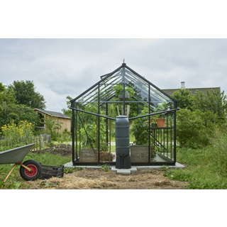 Halls Blockley 814 drivhus 11,3 m², sort, 3 mm hærdet glas