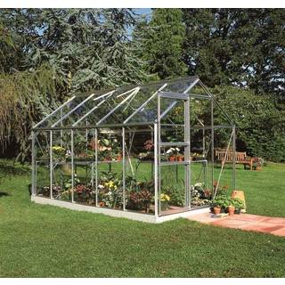 Halls Popular 106 drivhus 6,2 m², alu, 3 mm hærdet glas