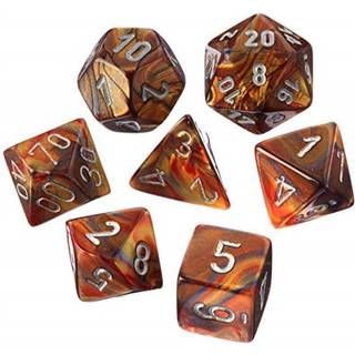 Lustrous Gold with Silver Dice Set - Rollespilsterninger - Chessex