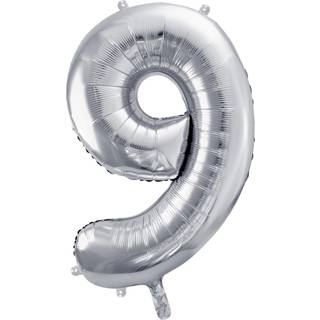 Folieballon Tal 9 Sølv 86 cm – Perfekt til Fødselsdag & Jubilæum Dekoration