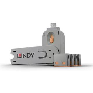 Lindy USB-A portlåse til computer | Orange | PRIS-MATCH