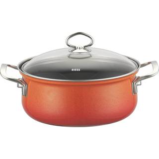Riess Nouvelle Corall Kasserolle 16 cm / 1,0 L - Emaille - Rot