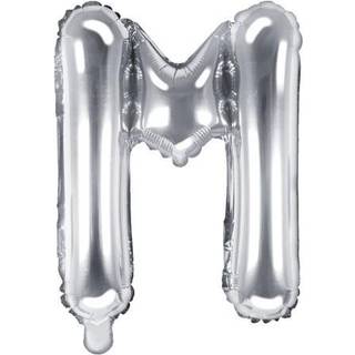 1 stk. Folieballon Bogstav M Sølv 35 cm - Perfekt til Festlig Dekoration