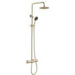 Nortiq luksus brusesystem med termostat og 25 cm hovedbruser, antik messing look