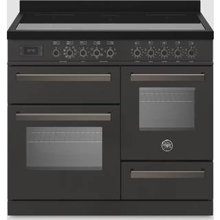 Professional induktionskomfur med trippel-ovn, 100 cm, mat sort