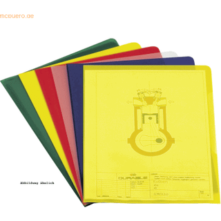 Durable plastomslag klar standard a4 pp pakke med 100 stk gul