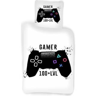 Gamer sengetøj - 150x210 cm - Gamer 100 + LVL - 100% bomulds sengesæt