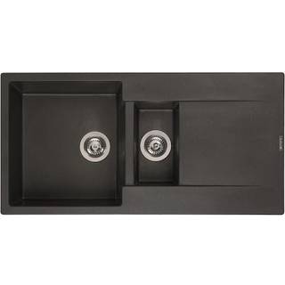 Lavabo Amsterdam 15 komposit Køkkenvask Black Silvery m/krom afløb 1000 mm
