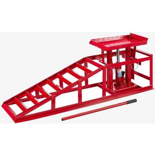 Arebos® påkørselsrampe med løfteplatform 2T - til biler/køretøjer,påkørselsbredde 245mm,hydraulisk