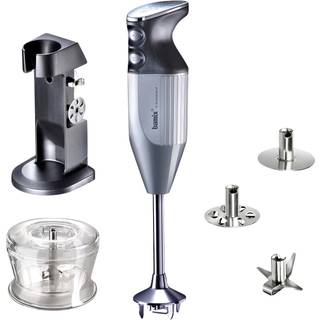 Deluxe C Stavblender 200 watt fra Bamix - Sølvgrå farve - Rustfrit stål 18/0/Nylon PA6