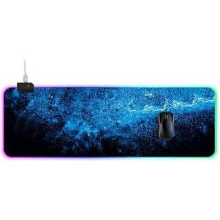 Musemåtte med LED 90 x 30 x 0,4 cm Blå/Sort