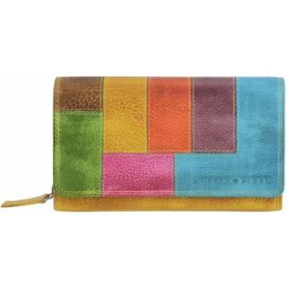 Geldbörse Leder 17x10cm "Candy Shop" bunt Damen Portemonnaie ausgefallene Geldbeutel mit vielen Kartenfächern Damenbörse Damenportemonnaie GREENBURRY